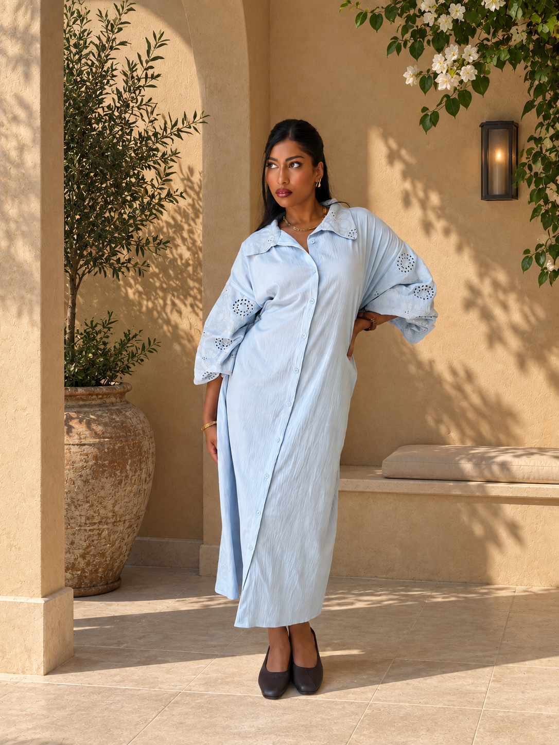 Sky Bloom Shirtdress