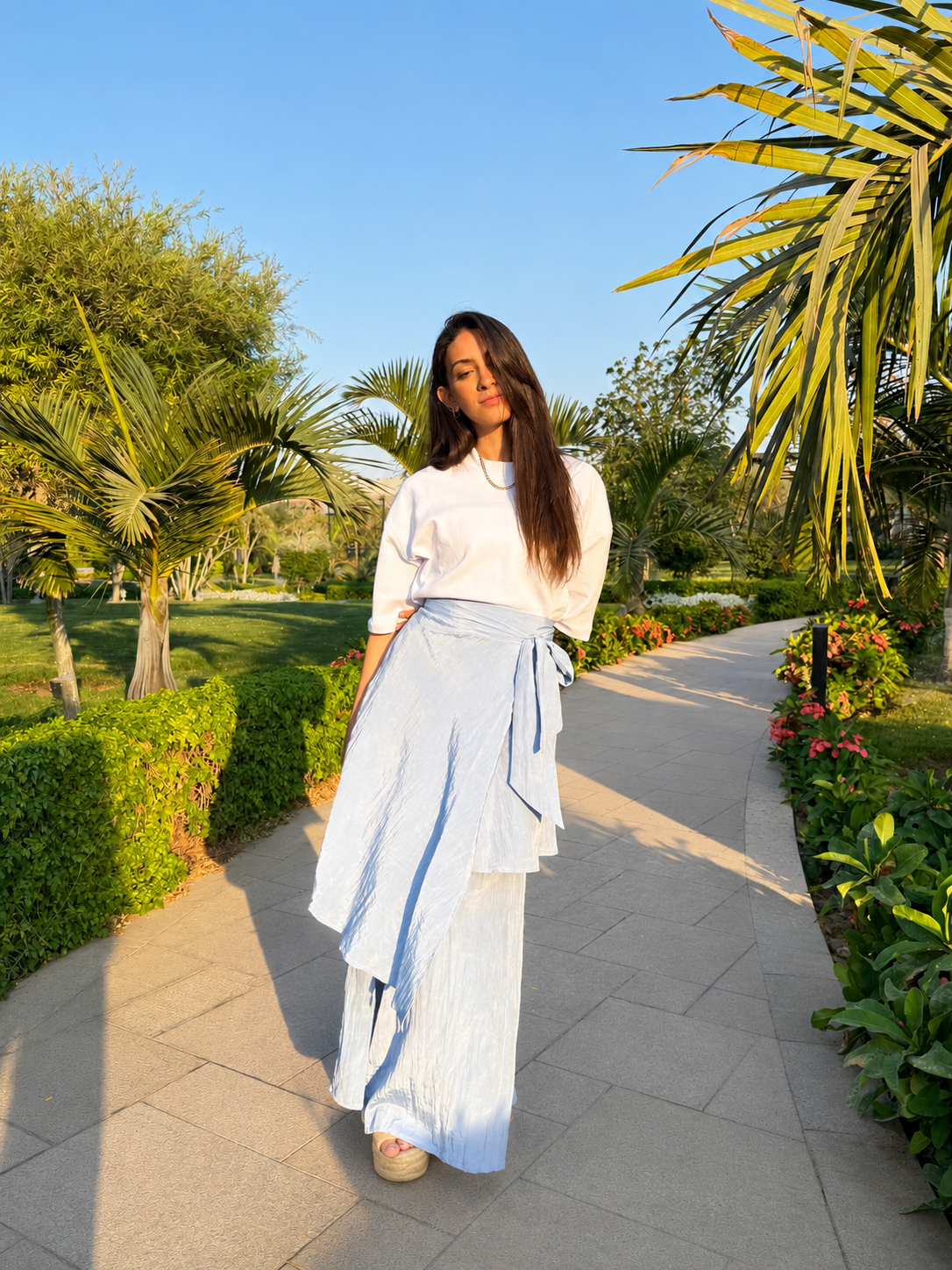 Tie-Waist Wrap Pants