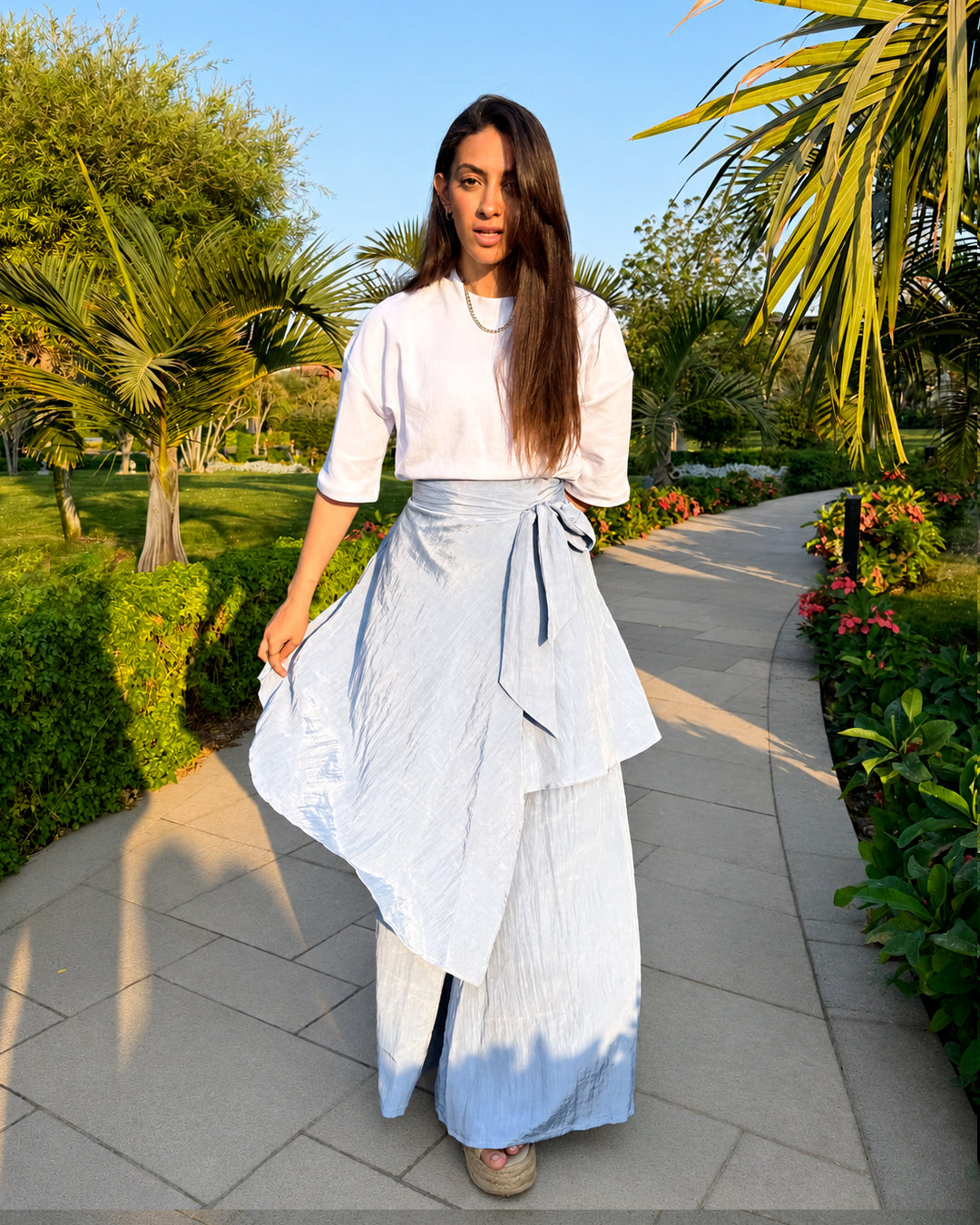 Tie-Waist Wrap Pants