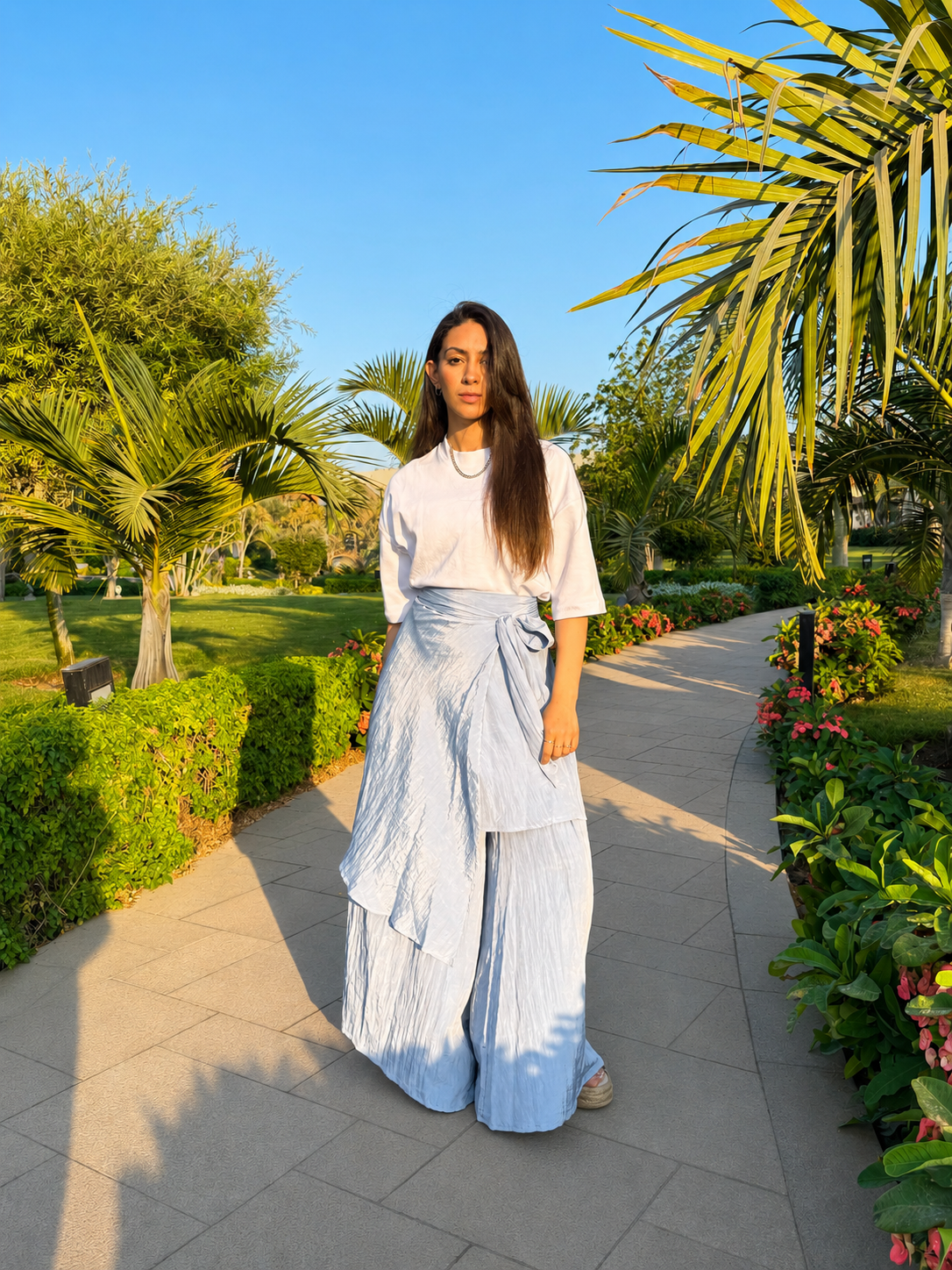 Tie-Waist Wrap Pants