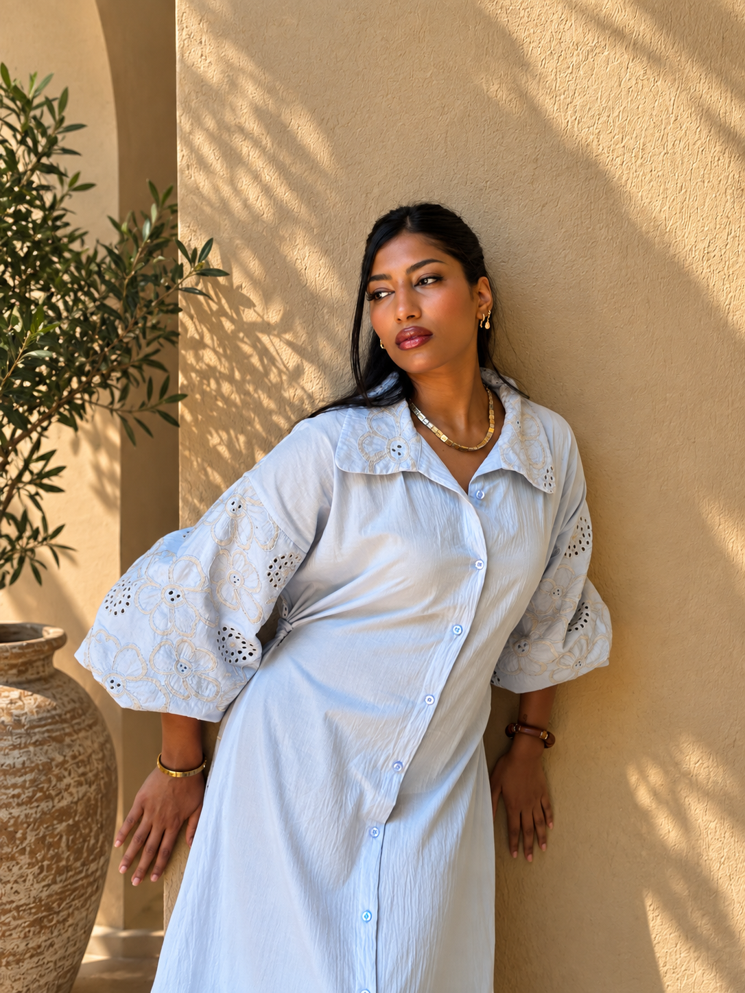 Sky Bloom Shirtdress
