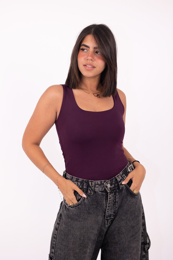 Basic Top in dark purple